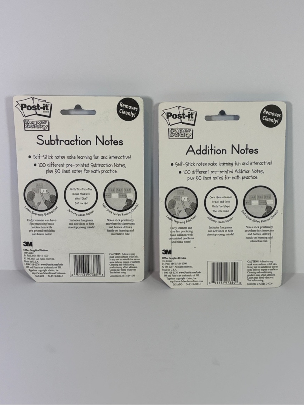 Post-It Notes Educational Addition & Subtraction Sticky Notes NEW - Picture 2 of 6